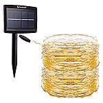 Rockbirds Solar String Lights, 72Ft 150 LED Copper Wire Light  - $8.49 AC on Amazon