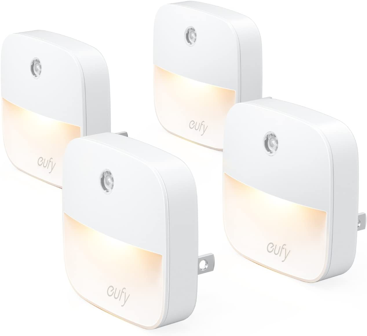 eufy by Anker, Lumi Plug-in Night Light, Warm White LED, Dusk-to-Dawn Sensor, Bedroom, Bathroom, Kitchen, Hallway, Stairs, Energy Efficient, Compact, Light 4-Pack $10.99