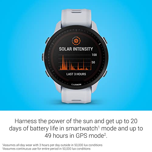 Garmin Forerunner 955 Solar, GPS Running Smartwatch with Solar Charging Capabilities, Whitestone $501.19