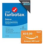 TurboTax Deluxe 2020 (Disc or PC/Mac Download) + $10 Amazon Gift Card $50 + Free S&amp;H
