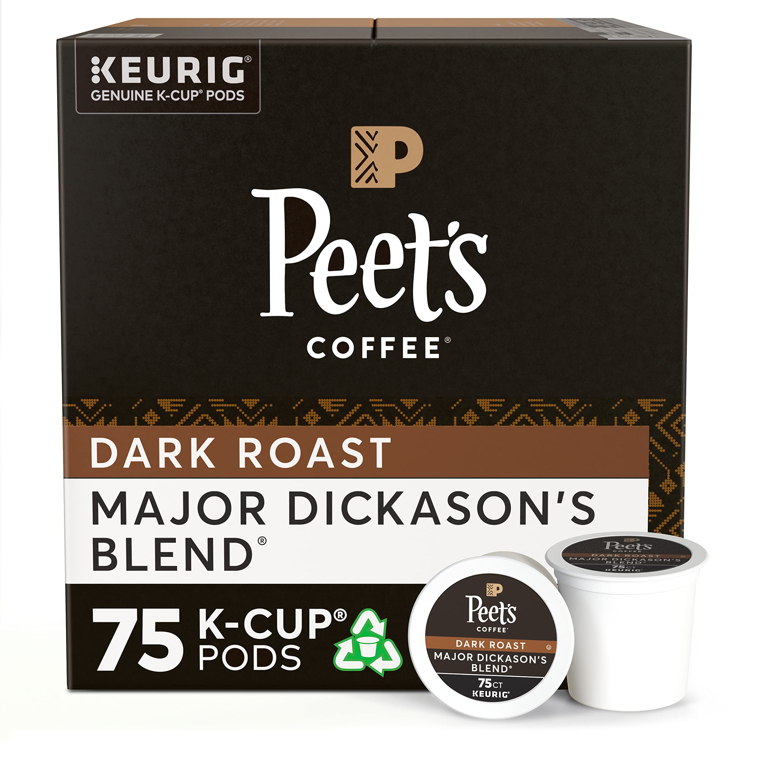 Peet's Coffee, Dark Roast K-Cup Pods for Keurig Brewers - Major Dickason's Blend 75 Count (1 Box of 75 K-Cup Pods), 15% S&S = $26.34