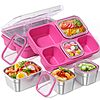 Amazon: 5-Compartment Stainless Steel Snackle Box / Bento Box (Pink) $15.99 (Reg $23.99, ~33% Off) + FS w/ Prime
