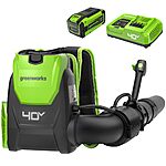 Amazon Resale - Greenworks 40V (165 MPH / 660 CFM / 75+ Compatible Tools) Cordless Brushless Backpack Leaf Blower, 8.0Ah Battery and Charger Included $147.42