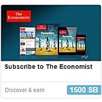 SwagBucks Offer: Purchase Economist 12 week subscription ($12) and Receive 1500 SB (SwagBucks Acct Req.). ~$3-$5 money maker in Gift cards