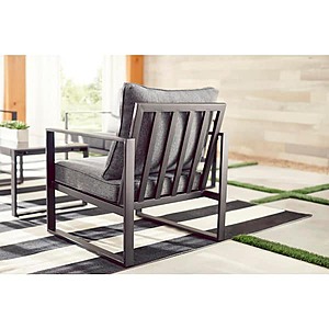 4 Piece Hampton Bay Barclay Black Steel Outdoor Patio Conversation Set