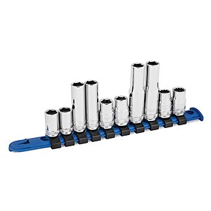 10-Pc. Titan 67010 1/4" + 3/8" Drive 10mm Socket Set $8.80 