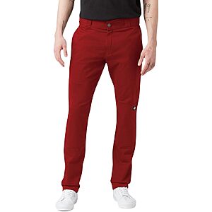 Amazon: Dickies Men's Skinny Straight Double Knee Work Pants (English Red V1, 30W x 32L) $4.53 (Reg $34.99, ~87% Off) - and other sizes