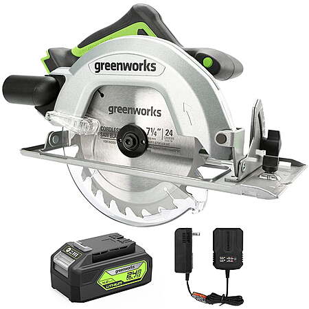 Greenworks 24V Brushless Cordless 7.25'' Circular Saw w/ 4Ah Battery and Charger $61.20 + Free Shipping