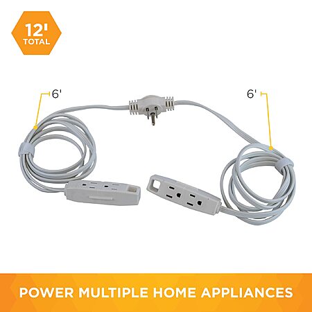 Amazon: Woods 6-Outlet Sofa Extension Cord (White) $9.03 (Reg $19.99, ~55% Off) [FS w/ Prime]