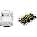 Powerex MH-C204GT Smart Charger and 8-Pack of Pro Rechargeable AA NiMH Batteries Kit $22.9