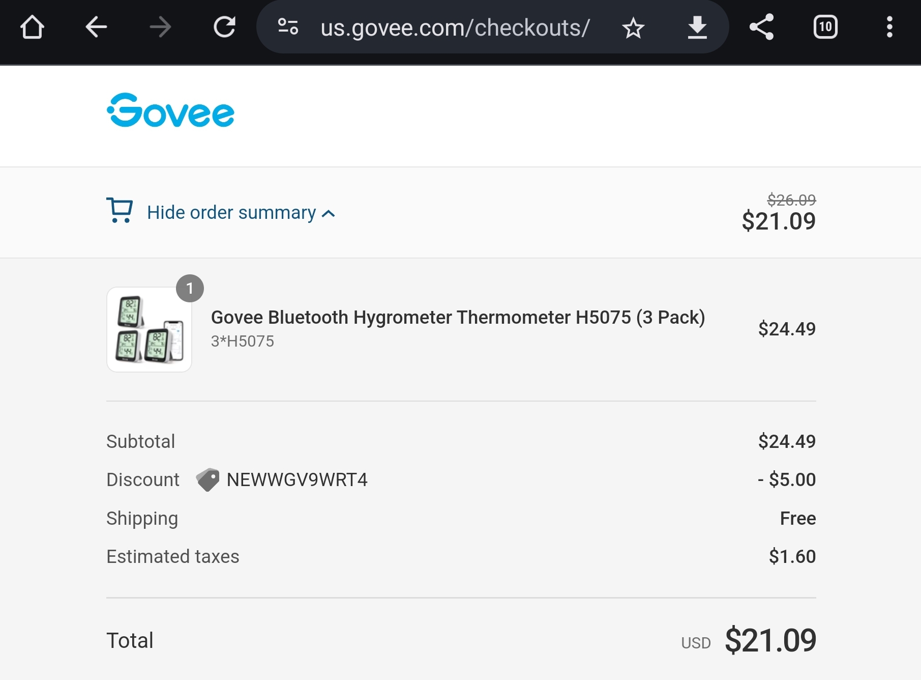 Govee Bluetooth Hygrometer Thermometer H5075 (3 Pack) $19.49 w/ FS - YMMV $19.49