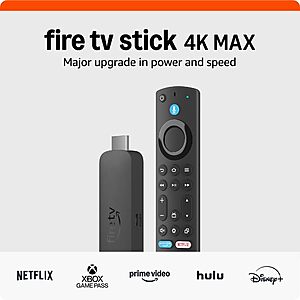 Amazon Fire TV Stick 4K Max streaming device (newest model) supports Wi-Fi 6E, free & live TV without cable or satellite $29.99 YMMV