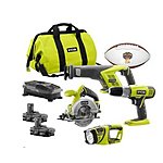 Ryobi 4 Piece 18-Volt ONE+ Lithium-Ion Cordless Combo Kit (Drill, Reciprocating Saw, Circular Saw, Light) AND a Football for $149 from Home Depot In-store or Online w/Free Shipping