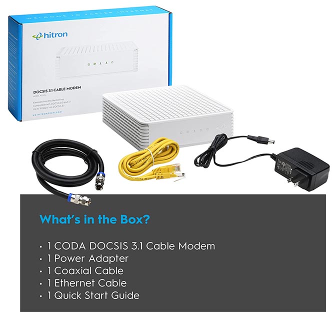 Hitron CODA DOCSIS 3.1 modem with 1Gbps port - $99.99 at Amazon