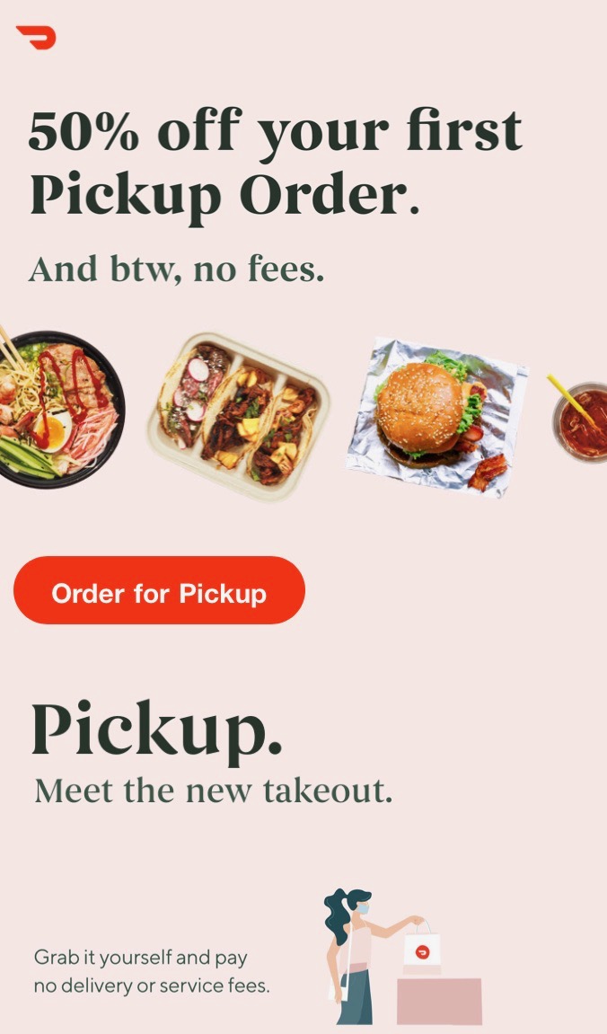 Doordash 50 Off Your First Pickup Order Ymmv