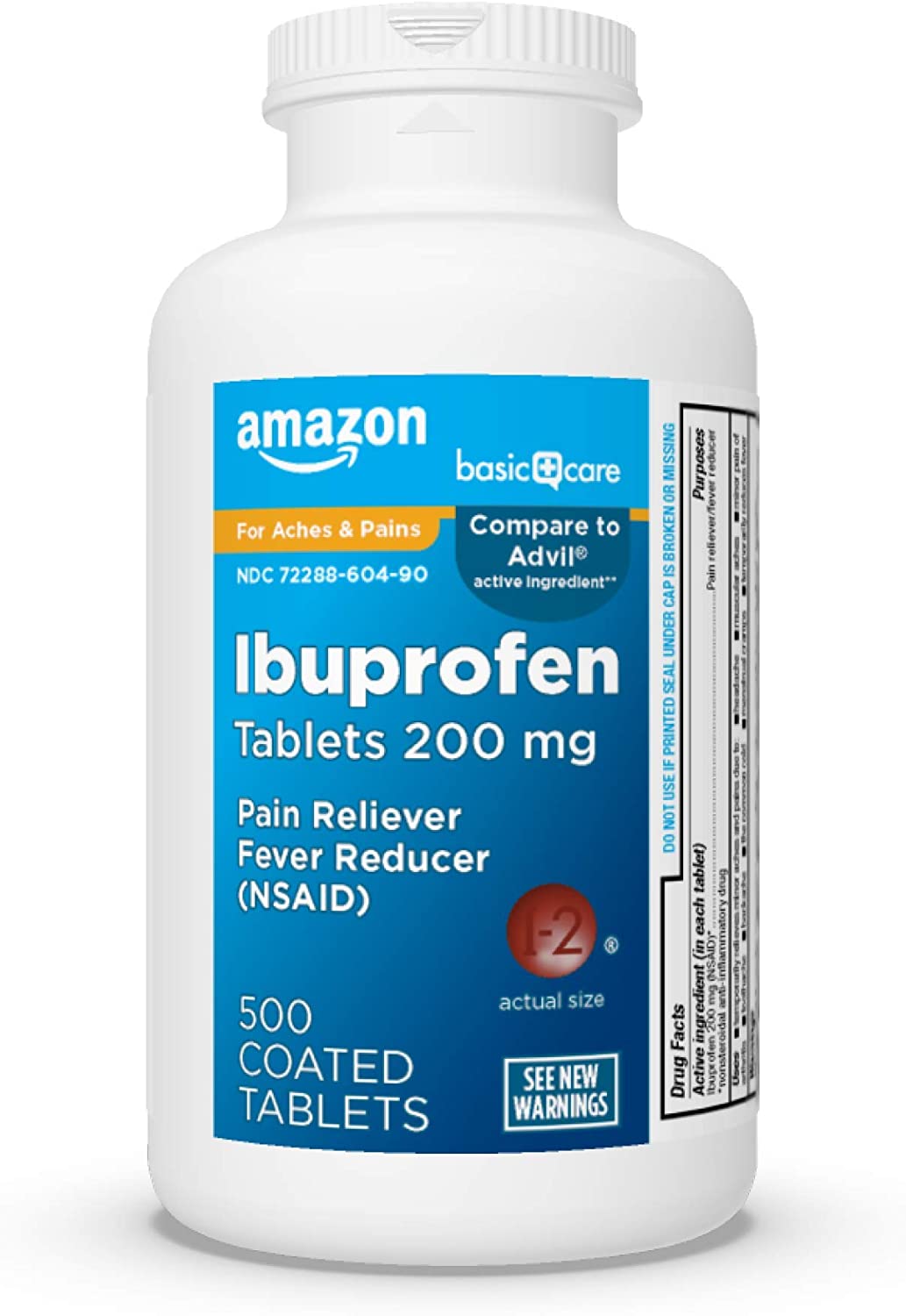 500Count 200 mg Amazon Basic Care Ibuprofen Tablets 7.79