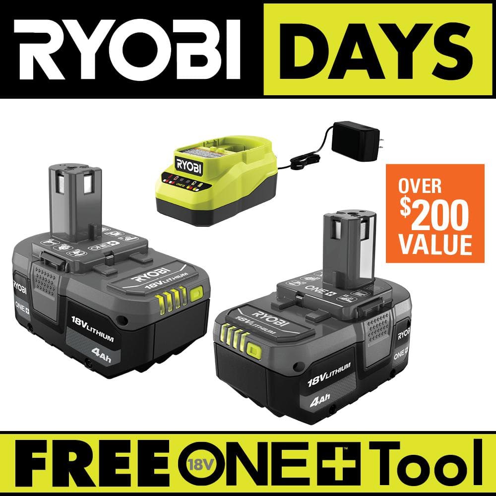 Home Depot Ryobi Battery (4AH x 2 pack) $34.03 Or Other Ryobi Tools (Hackable)