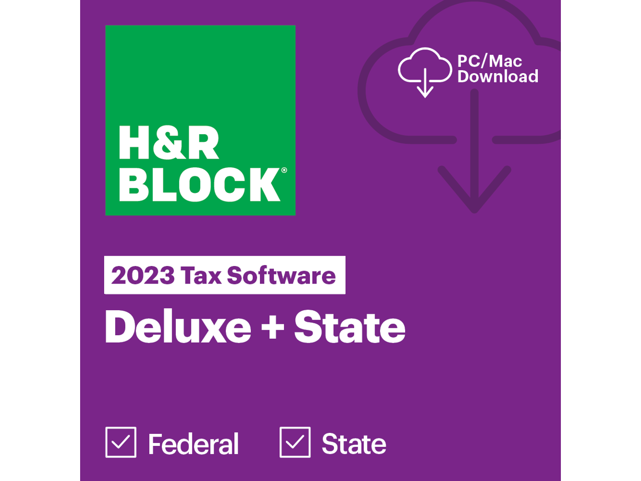 H&R Block Federal & State Tax Software Download - $25 off