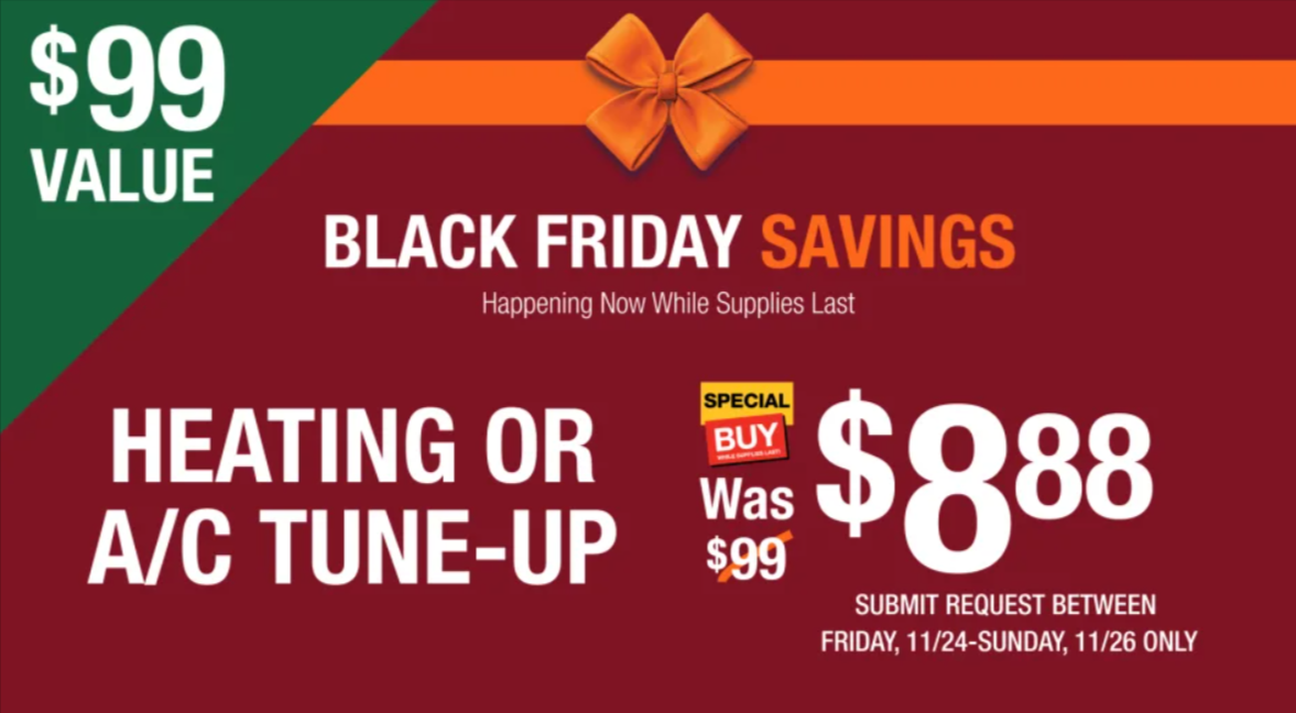 Home Depot - Heating or A/C Tune-Up Black Friday Special $8.88