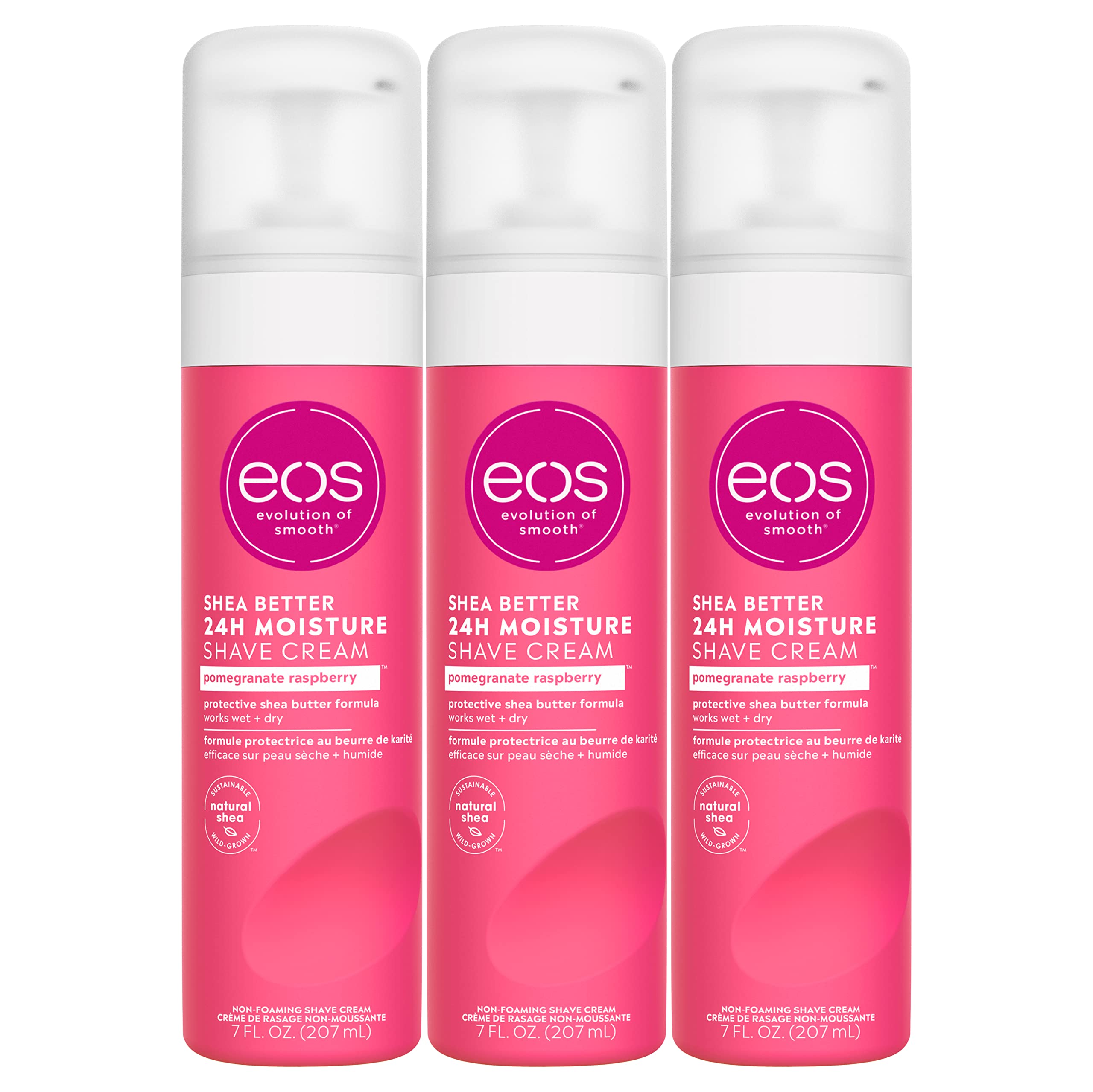 eos Shea Better Shaving cream Pomegranate Raspberry, 7 fl oz, 3Pack