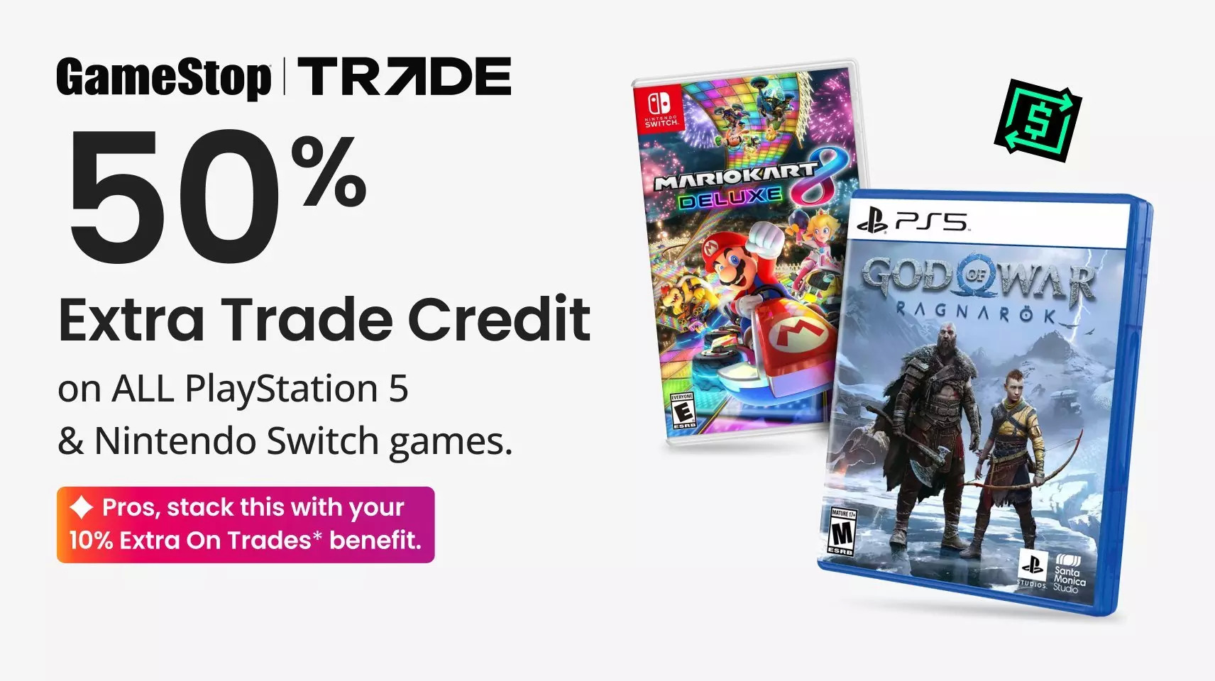 PSA - Gamestop B&M - 50% Extra Trade Credit on Playstation 5 and Nintendo Switch Games