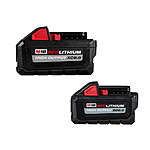 2-Pack Milwaukee M18 Redlithium High Output XC 8.0 + XC 6.0 Batteries $159 + $6.49 Shipping