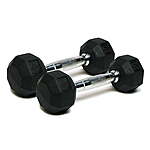 20-Lbs Well-Fit Rubber and Cast Iron Hex Dumbbells (Pair) $25
