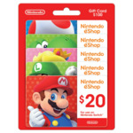 Nintendo eShop $100 (5 x $20) Gift Cards (physical) for $90+FS @ Sams Club