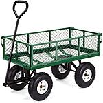 Gorilla Carts GOR400-COM Steel Garden Cart, Steel Mesh Removable Sides, 3 cu ft, 400 lb Capacity, Green $89 at Amazon