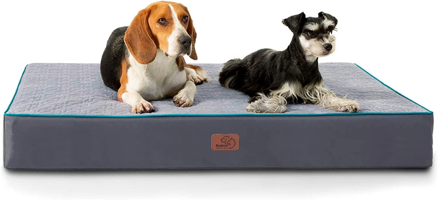 Limited-time deal: Bedsure Orthopedic Dog Bed for Extra Large Dogs - XL Memory Foam , 2-Layer Thick Pet Bed with Removable Washable Cover and Waterproof Lining (44x32x4 I - $57.59