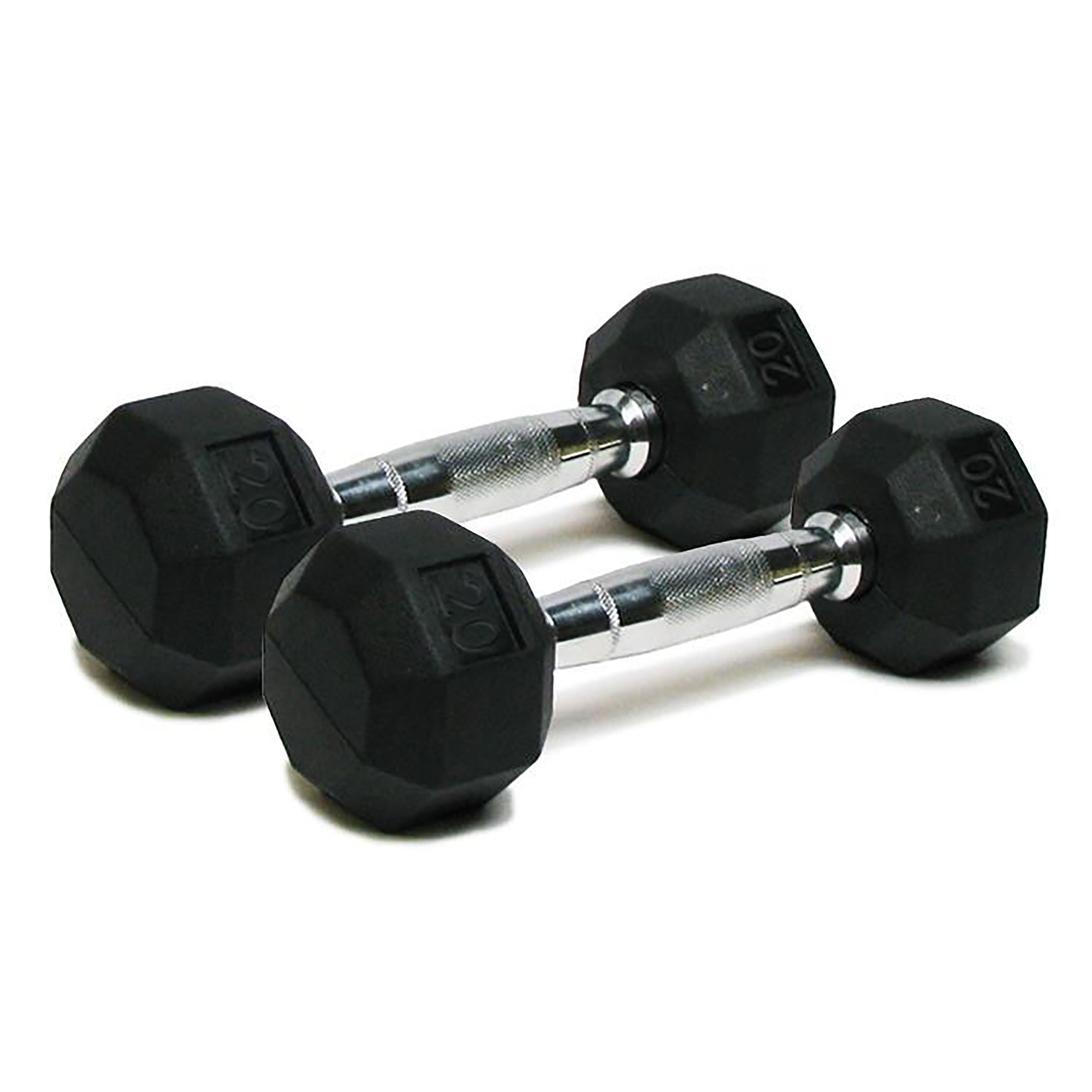 Well-Fit Rubber/Cast Iron Hex Dumbbell 20lb Set $25 at Walmart