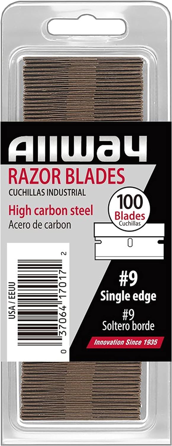 $3.50: ALLWAY SEB100VP #9 Single-Edge Razor Blades, 100 Pack Clamshell at Amazon