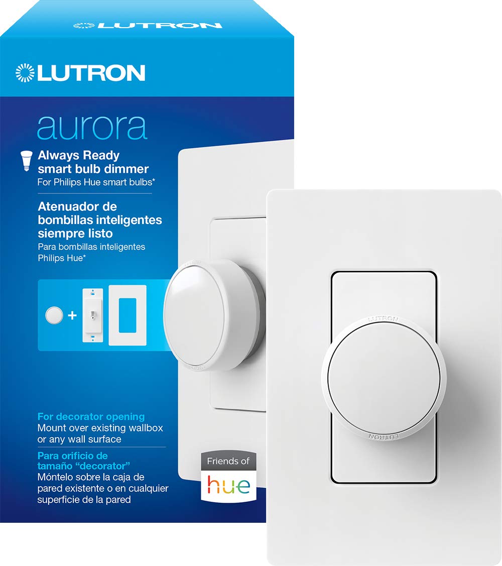 Lutron Aurora Smart Bulb Dimmer Switch for Paddle Switches | for Philips Hue Smart Bulbs | Z3-1BRL-PKGD-WH | White - $27.73 at Amazon