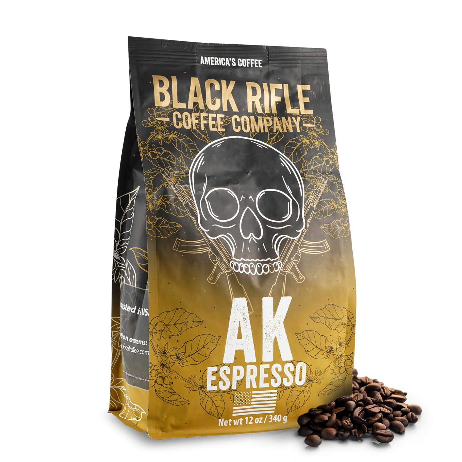 Black Rifle Coffee Company via Amazon, AK-47 Espresso,100% Arabica Coffee,Colombian Supremo Roasted Dark, Whole Bean 12 oz Bag $11.69