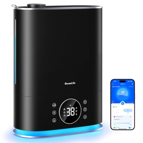 GoveeLife Smart Humidifier Max, 7L Warm and Cool Mist WiFi Humidifier for Home Bedroom, Top Fill Humidifiers 70H, Lasts for Large Rooms up to 800sq.ft, Faster Humidificat - $64.99