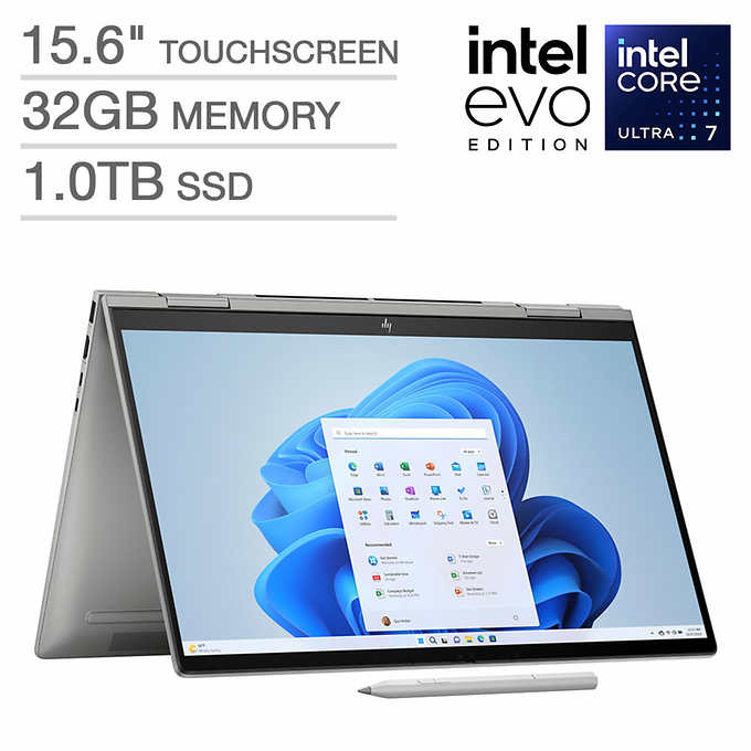 HP Envy x360 15.6" Intel Evo Platform 2-in-1 Touchscreen Laptop - Intel Core Ultra 7 Processor 155U - 1080p - Windows 11 $899.99 at Costco