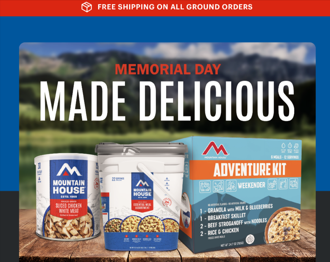 Mountain House Emergency Preparedness Classic Meal Assortment Bucket $88.20 - 30% off Buckets & Kits and 40% off #10 Cans + Free Shipping
