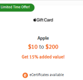 Apple Gift Card 15% more through Discover gift card REDEEM