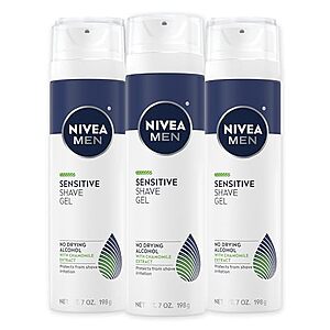 Amazon: NIVEA MEN Sensitive Shave Gel, Two 3-Pack of 7 Oz Cans $13.40
