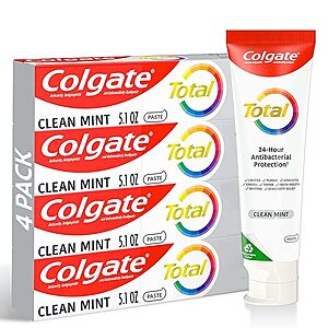 4-Pack 5.1-Oz Colgate Total Whitening Toothpaste (Mint) $9.20 w/ Subscribe & Save