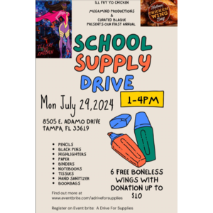 I'll Fry Yoo Chicken Food Truck Celebrates National Chicken Wing Day in Tampa, Florida on Monday, July 29,2024 1-6 PM with 6 Free Wings with school supply donation of $10 or more