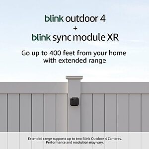 Blink Outdoor 4 + Sync Module XR — $59.99 Bundle Introductory Price until January 2 - Amazon