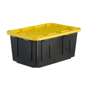 Lowes Storage tote $7 - Project Source Commander Large 27-Gallon s (108-Quart) Black Heavy Duty Tote with Standard Snap Lid | $6.97