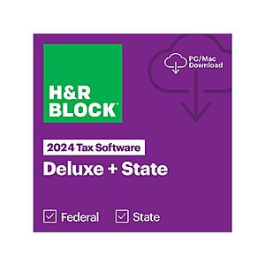 H&R Block 2024 Deluxe + State Tax (PC/Mac Digital) + $20 eGC (Select Stores) $39.99 at Newegg.com