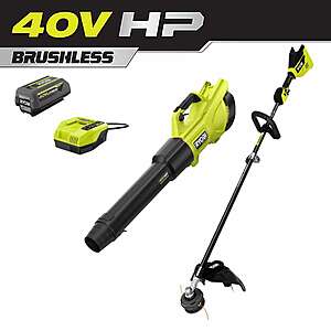 Ryobi 40V Brushless String Trimmer and Blower Kit $225 In-Store Only YMMV at Home Depot