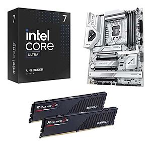 Intel Core Ultra 7 265K, ASUS Z890 AYW Gaming WiFi W, G.Skill Ripjaws S5 Series 32GB DDR5-6000 Kit, Computer Build Bundle - $  499.99