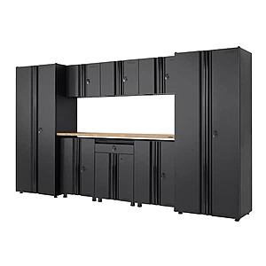 Husky 9-Piece Regular Duty Welded Steel Garage Storage System in Black $1697.50 at Home Depot