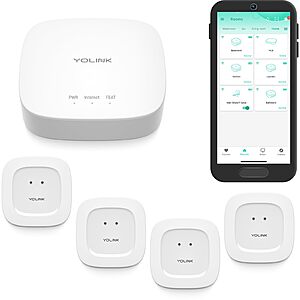 YoLink Hub & Water Leak Sensor 4-Pack $45.78 at Yosmart via Amazon
