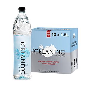 1.5 L (pack of 12) Icelandic Glacial Alkaline Water (S & S) - YMMV - $25.02 at Amazon