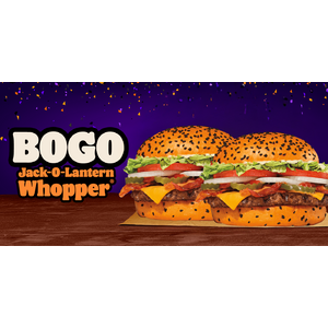 BOGO Jack-o-Lantern Whopper Through 10/14 @ Burger King!